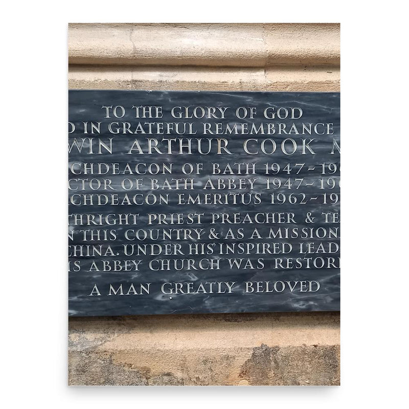 Edwin Cook poster print, in size 18x24 inches.