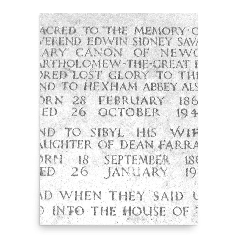 Edwin Savage poster print, in size 18x24 inches.