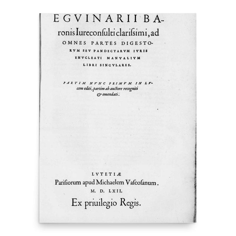 Eguinaire Baron poster print, in size 18x24 inches.