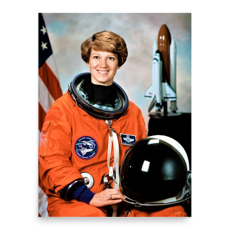 Eileen Collins poster print, in size 18x24 inches.