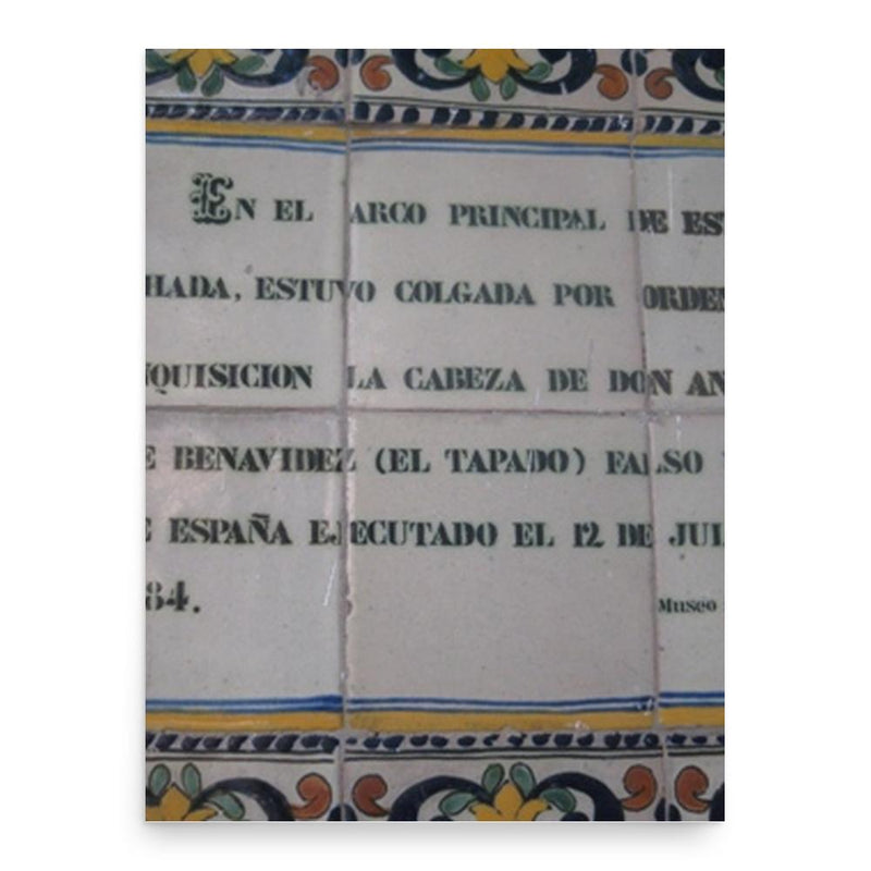 El Tapado poster print, in size 18x24 inches.