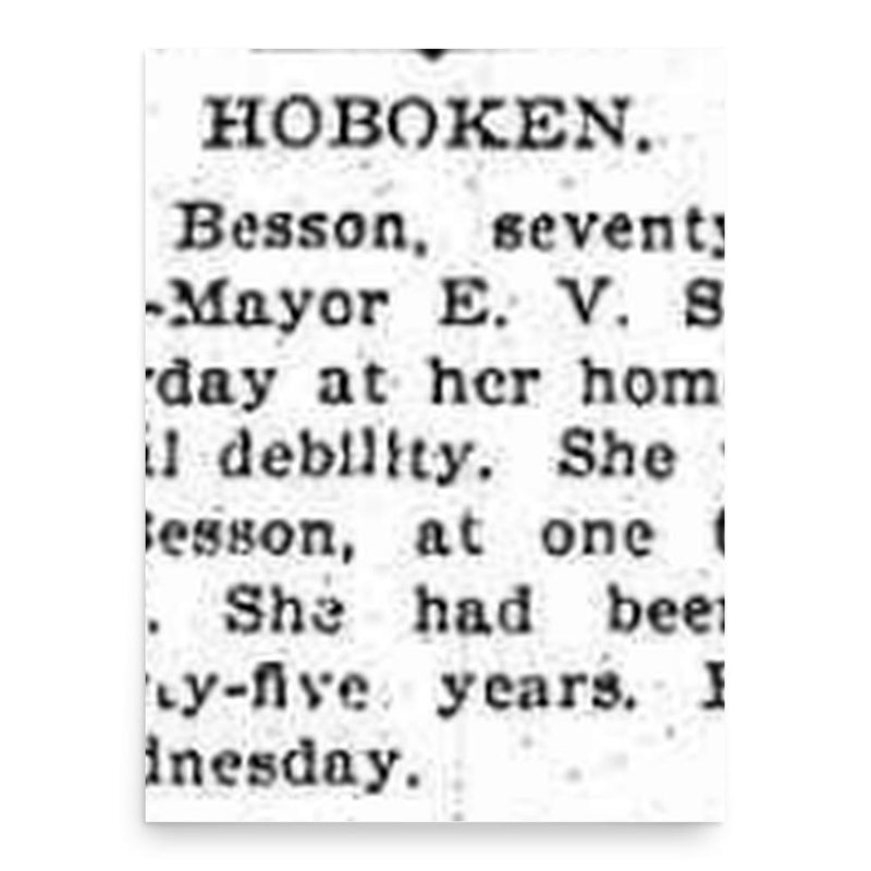 Elbridge Van Syckel Besson poster print, in size 18x24 inches.