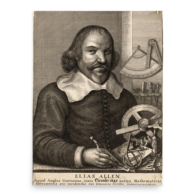 Elias Allen poster print, in size 18x24 inches.