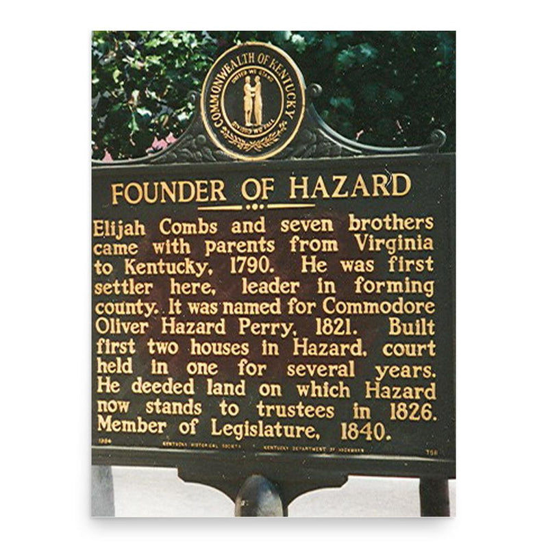 Elijah Combs poster print, in size 18x24 inches.