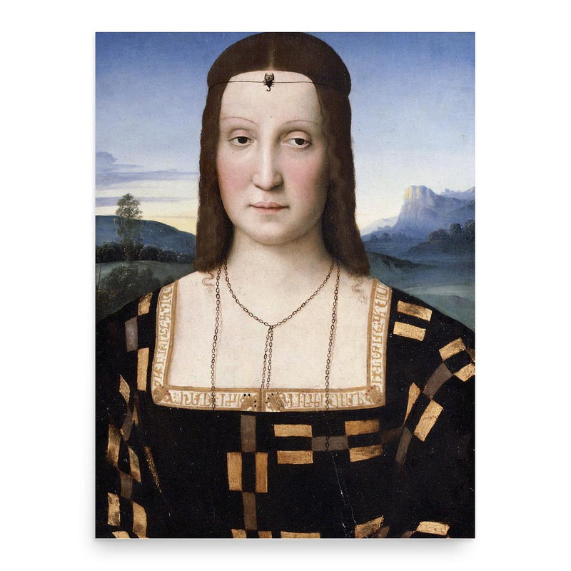 Elisabetta Gonzaga poster print, in size 18x24 inches.