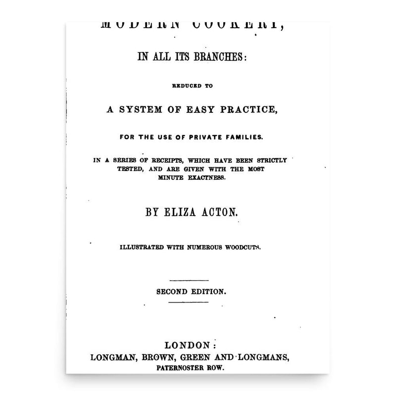 Eliza Acton poster print, in size 18x24 inches.