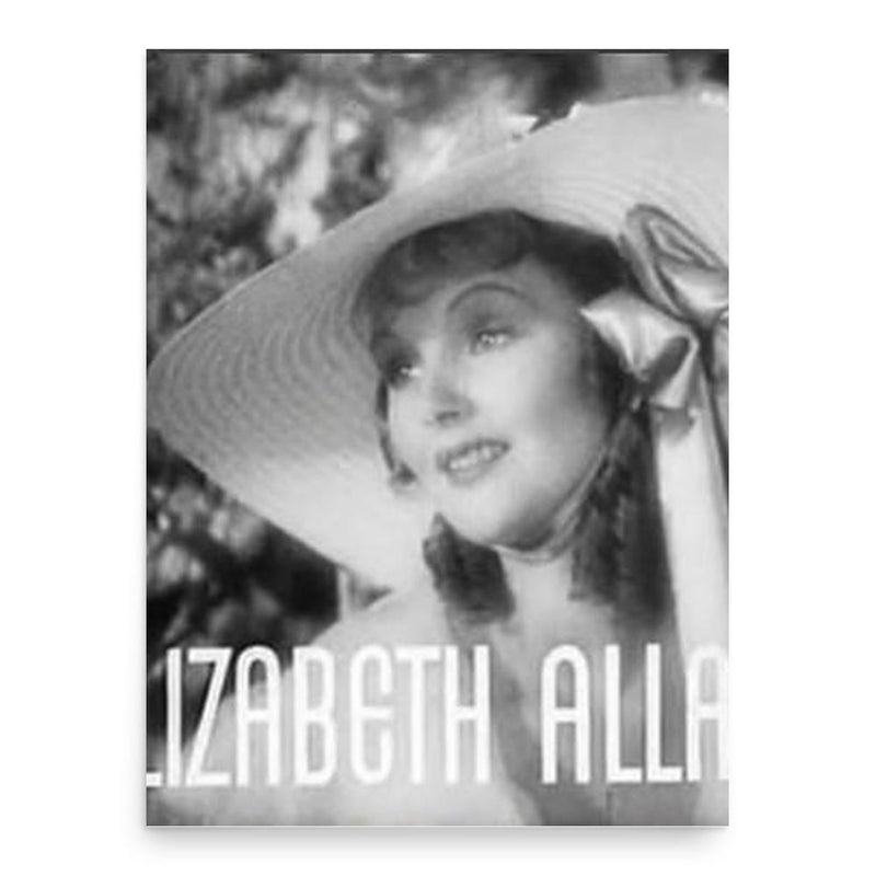 Elizabeth Allan poster print, in size 18x24 inches.