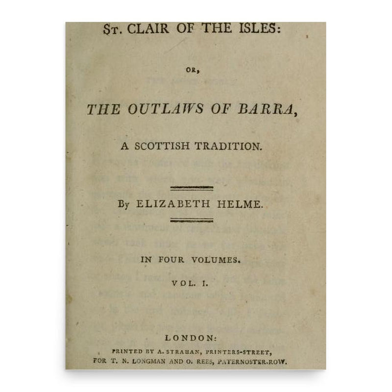 Elizabeth Helme poster print, in size 18x24 inches.