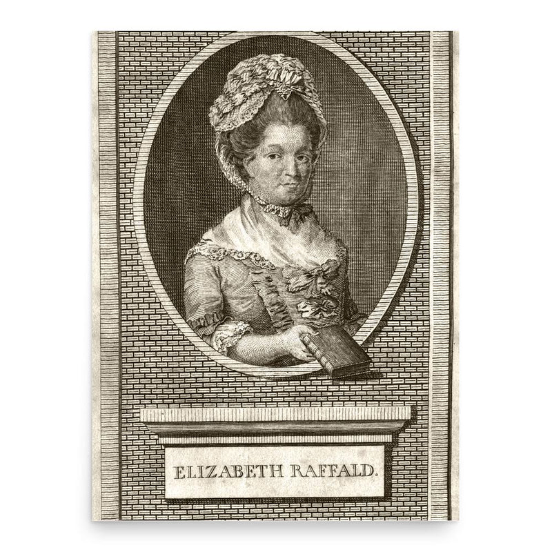 Elizabeth Raffald poster print, in size 18x24 inches.
