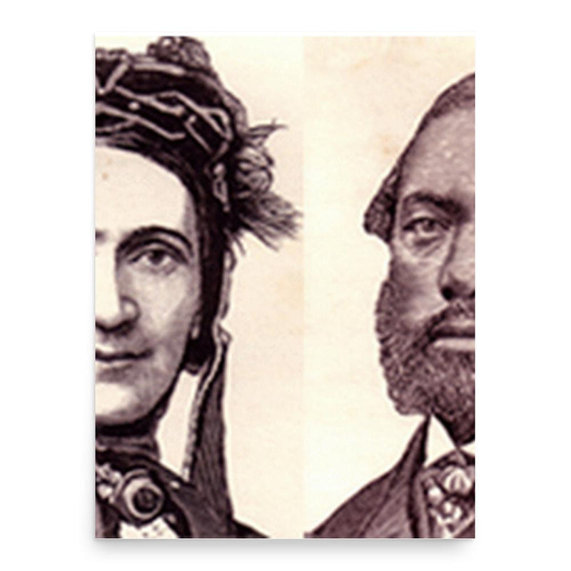 Ellen and William Craft poster print, in size 18x24 inches.