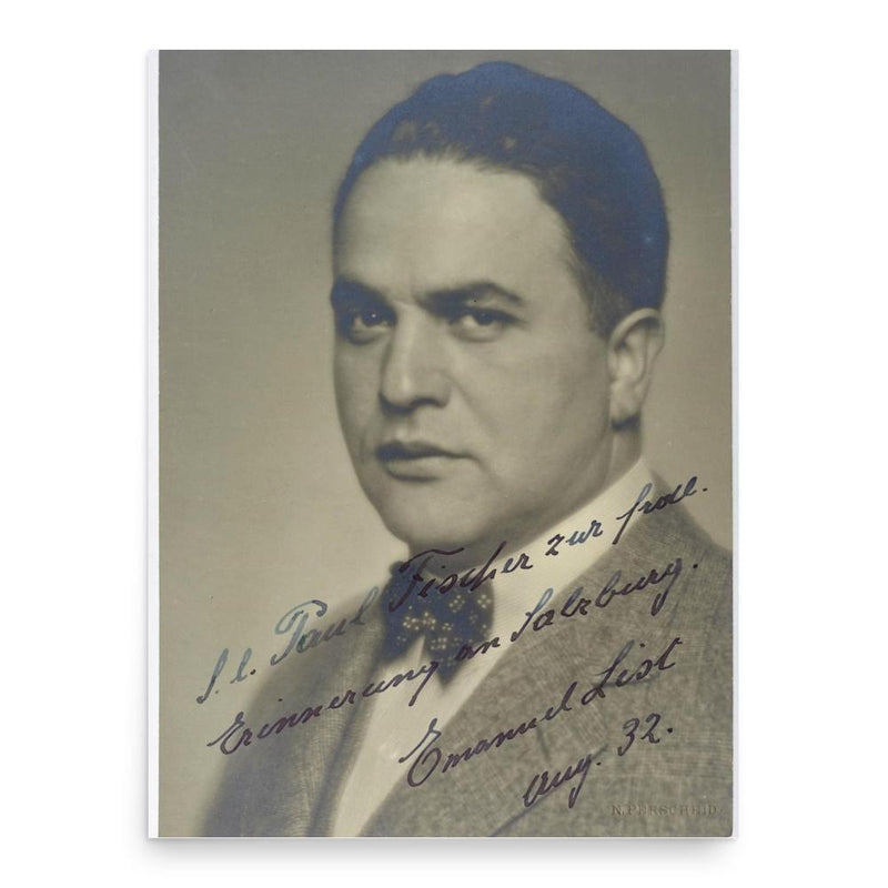 Emanuel List poster print, in size 18x24 inches.