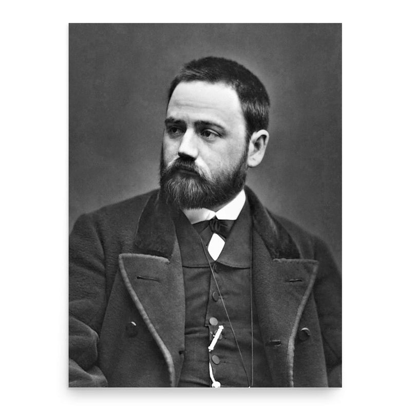 Emile Zola poster print, in size 18x24 inches.