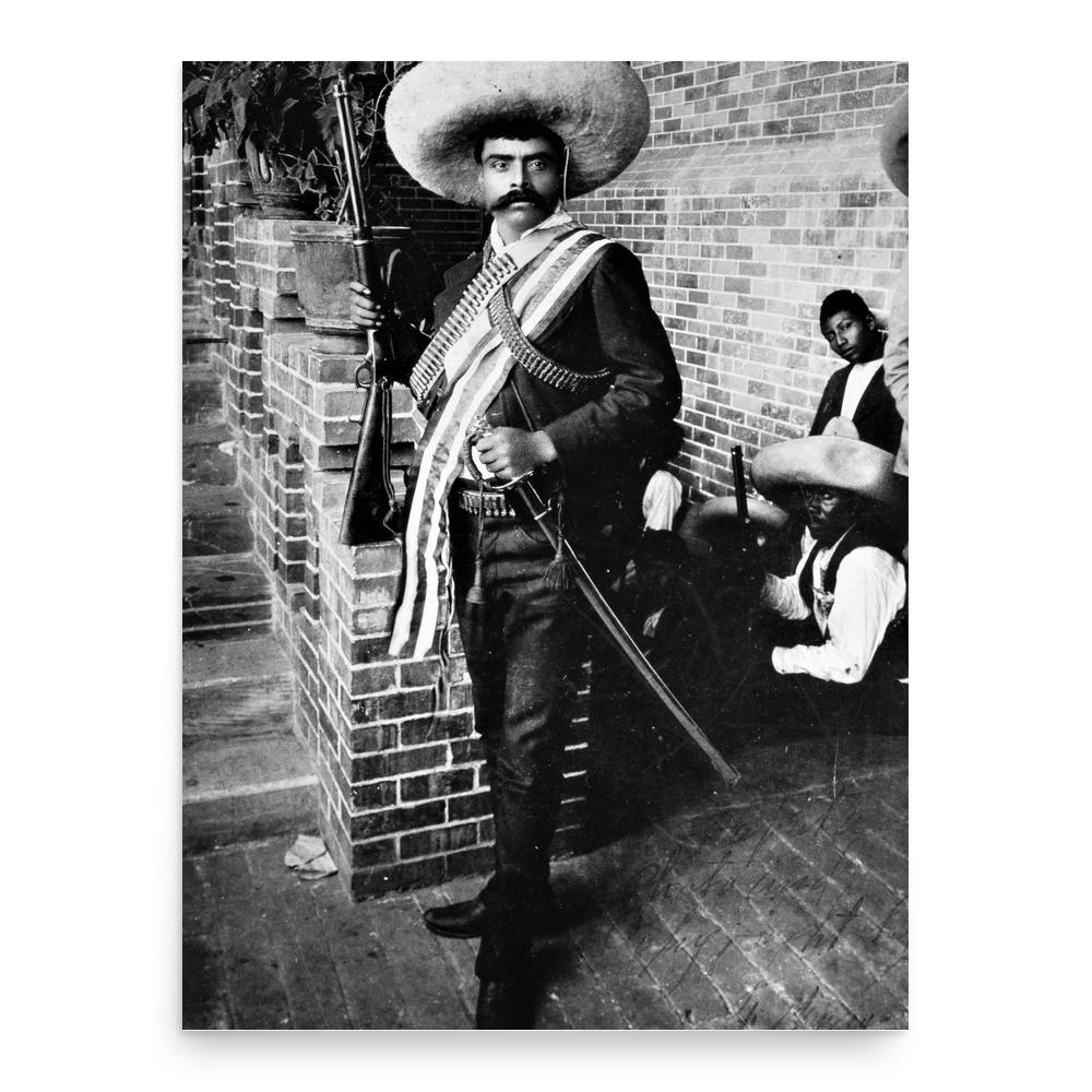 Emiliano Zapata poster print, in size 18x24 inches.