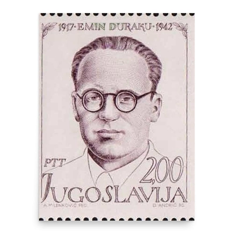 Emin Duraku poster print, in size 18x24 inches.