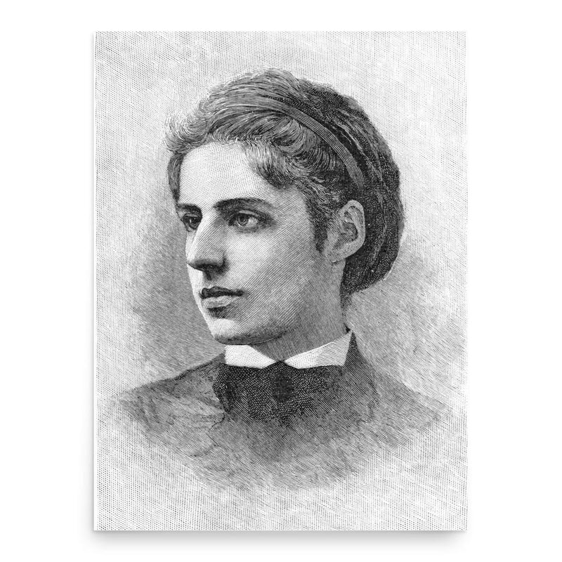 Emma Lazarus poster print, in size 18x24 inches.