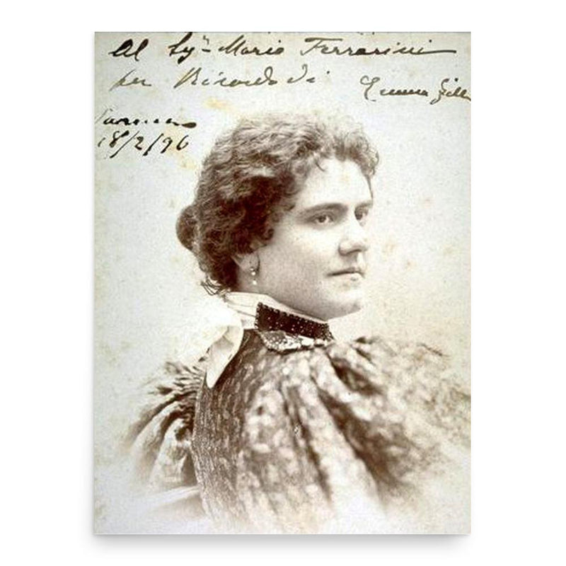 Emma Zilli poster print, in size 18x24 inches.