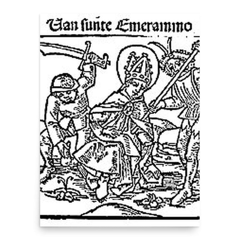 Emmeram of Regensburg poster print, in size 18x24 inches.
