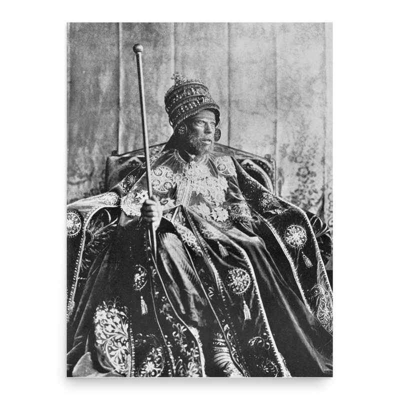 Emperor Menelik II poster print, in size 18x24 inches.