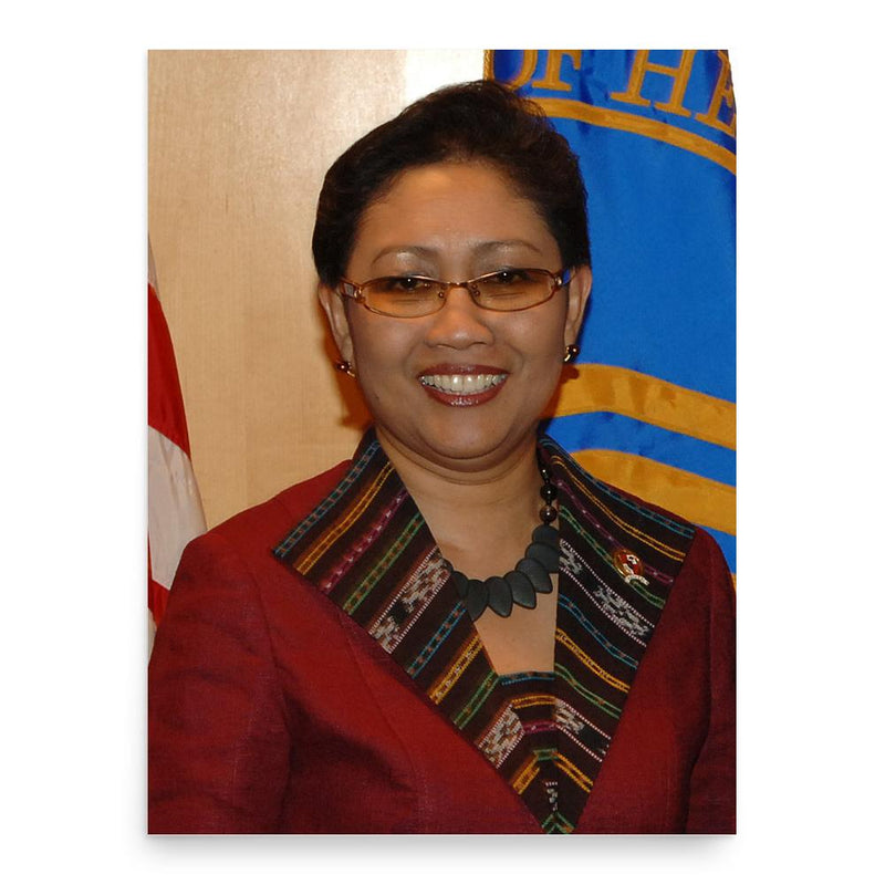 Endang Rahayu Sedyaningsih poster print, in size 18x24 inches.