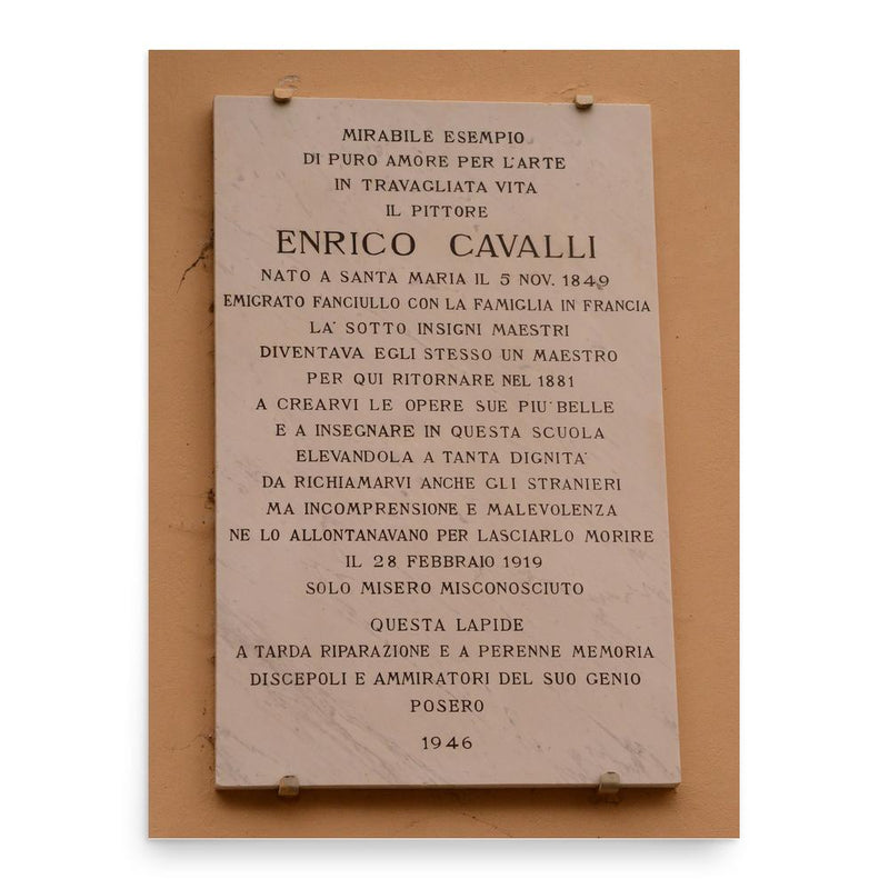 Enrico Cavalli poster print, in size 18x24 inches.