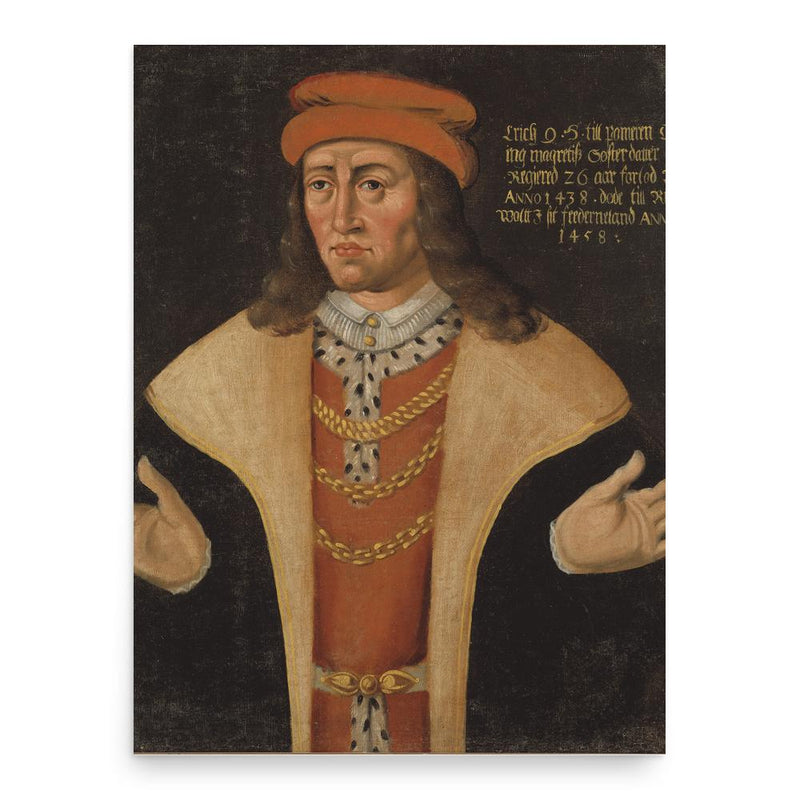 Eric of Pomerania poster print, in size 18x24 inches.