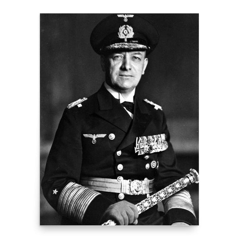 Erich Raeder poster print, in size 18x24 inches.