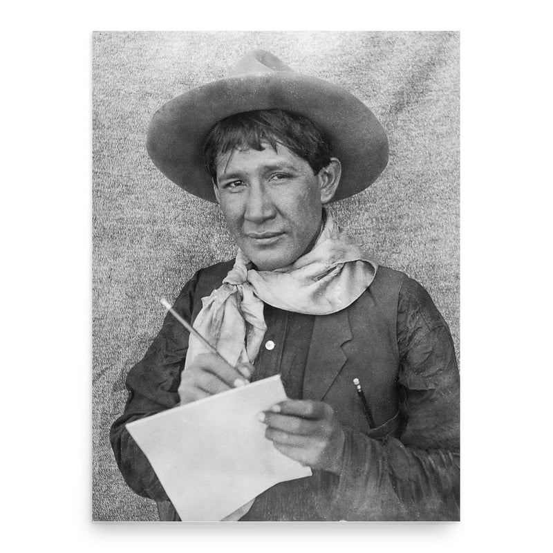 Ernest Spybuck poster print, in size 18x24 inches.