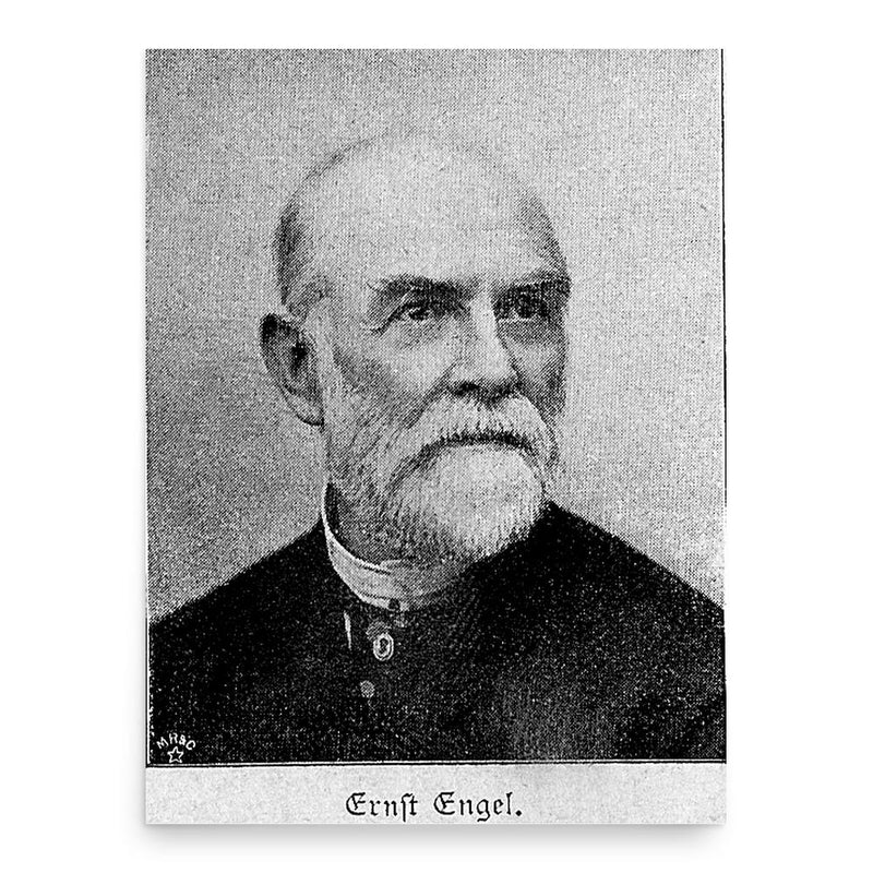 Ernst Engel poster print, in size 18x24 inches.