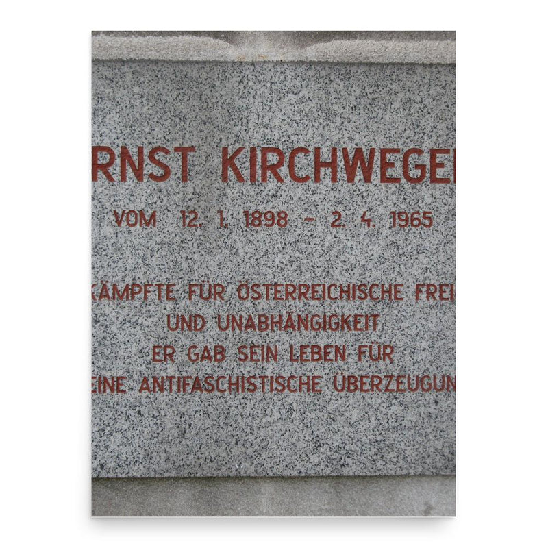 Ernst Kirchweger poster print, in size 18x24 inches.