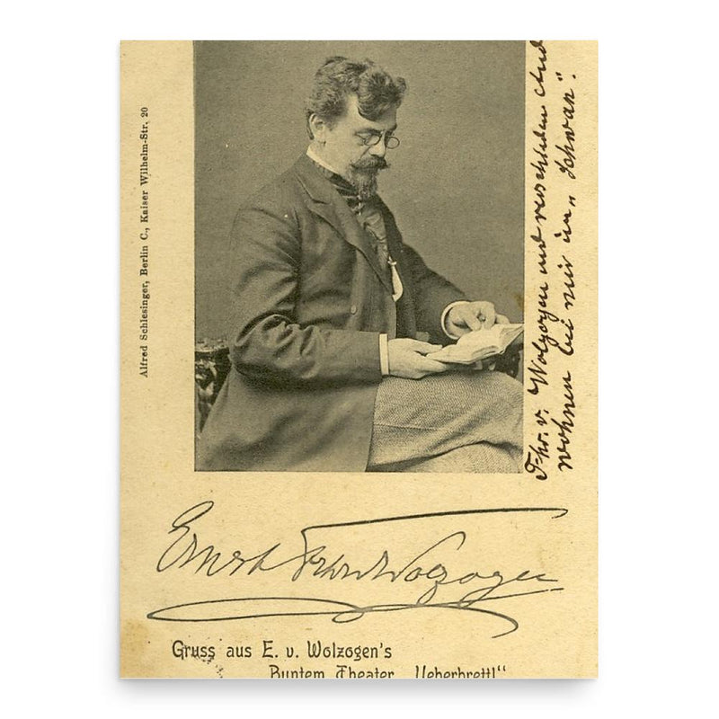 Ernst von Wolzogen poster print, in size 18x24 inches.
