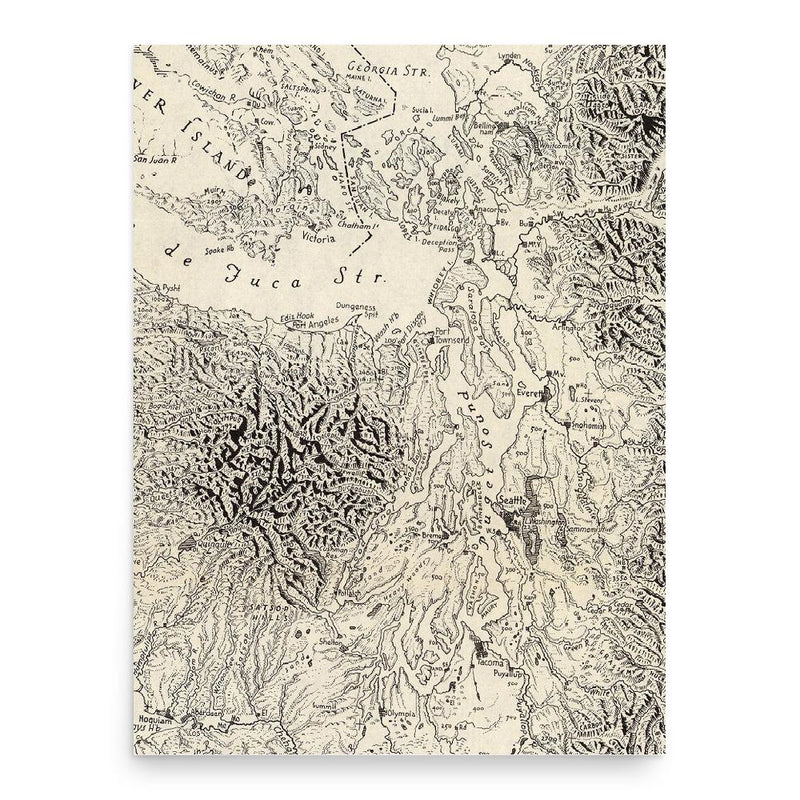 Erwin Raisz poster print, in size 18x24 inches.