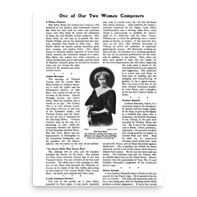 Ethel Barns poster print, in size 18x24 inches.