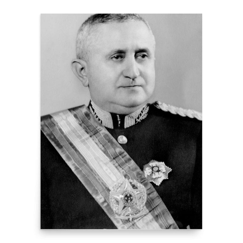 Eurico Gaspar Dutra poster print, in size 18x24 inches.