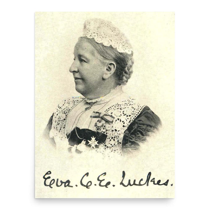 Eva Luckes poster print, in size 18x24 inches.