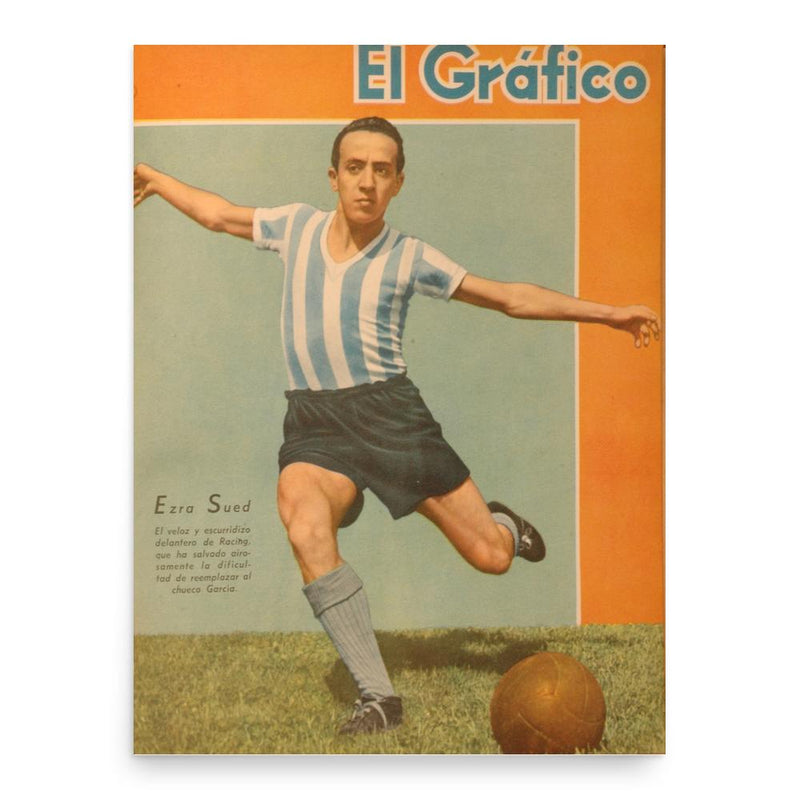 Ezra Sued poster print, in size 18x24 inches.