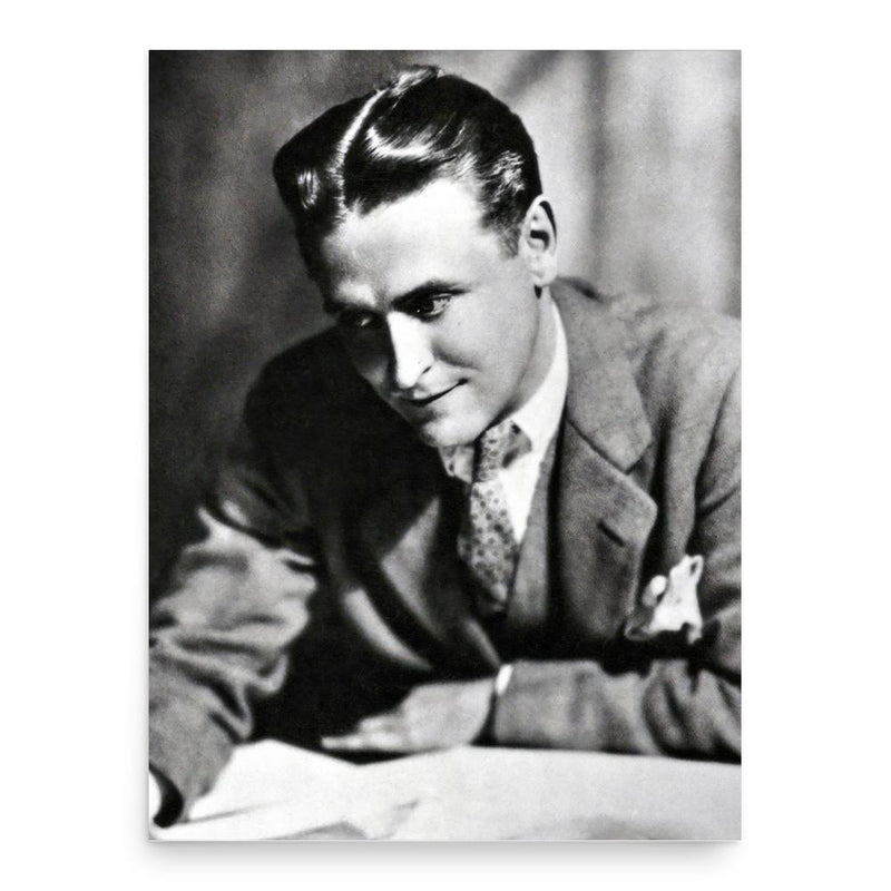 F. Scott Fitzgerald poster print, in size 18x24 inches.