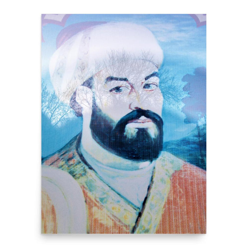 Falaki Shirvani poster print, in size 18x24 inches.