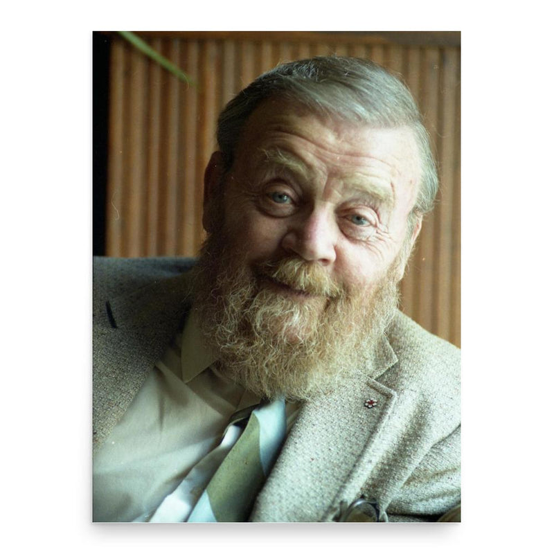 Farley Mowat poster print, in size 18x24 inches.