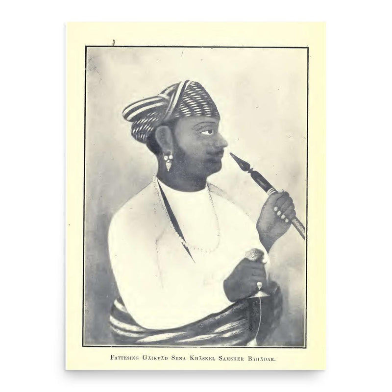 Fateh Singh Rao Gaekwad poster print, in size 18x24 inches.