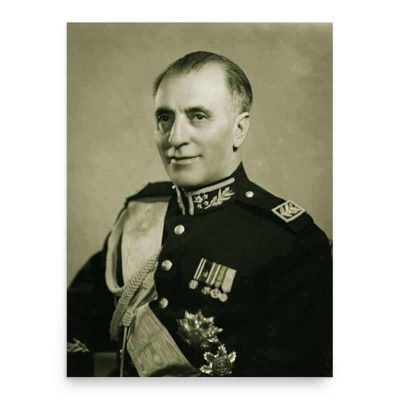 Fazlollah Zahedi poster print, in size 18x24 inches.