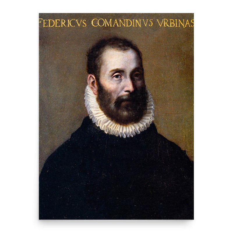 Federico Commandino poster print, in size 18x24 inches.