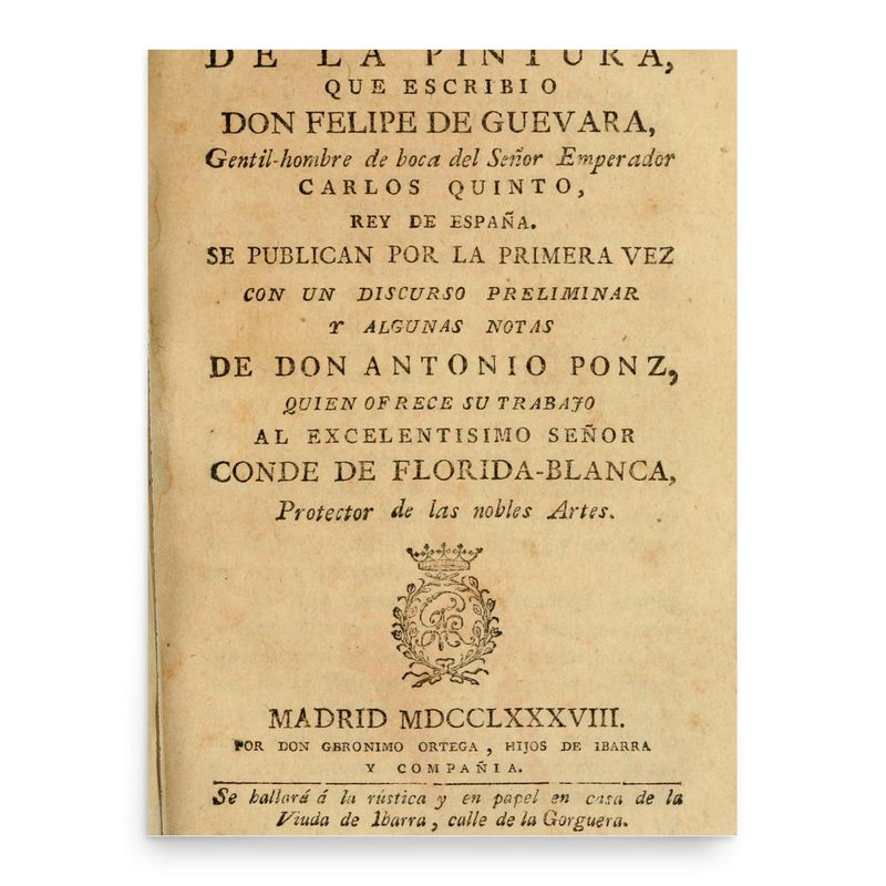 Felipe de Guevara poster print, in size 18x24 inches.