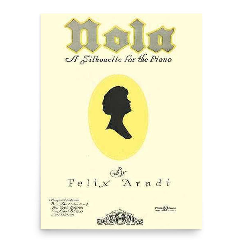 Felix Arndt poster print, in size 18x24 inches.