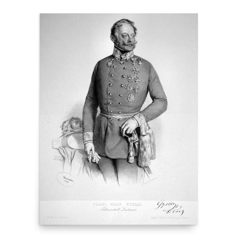 Ferenc Gyulay poster print, in size 18x24 inches.