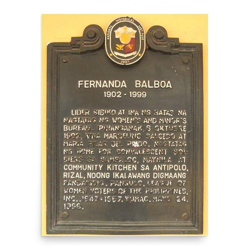 Fernanda Balboa poster print, in size 18x24 inches.