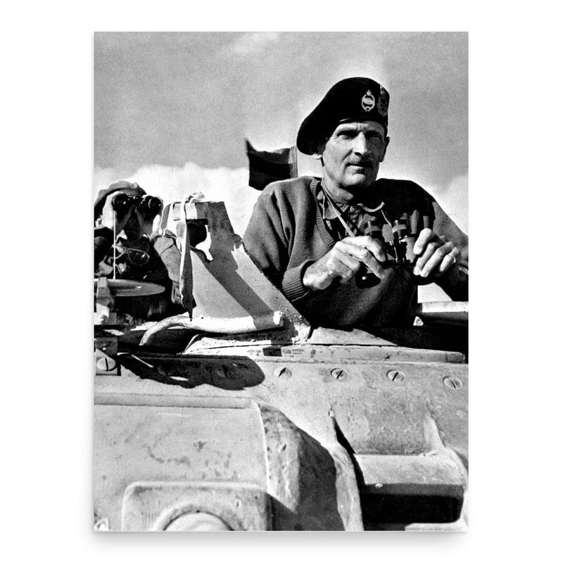 Field Marshal Bernard Montgomery poster print, in size 18x24 inches.