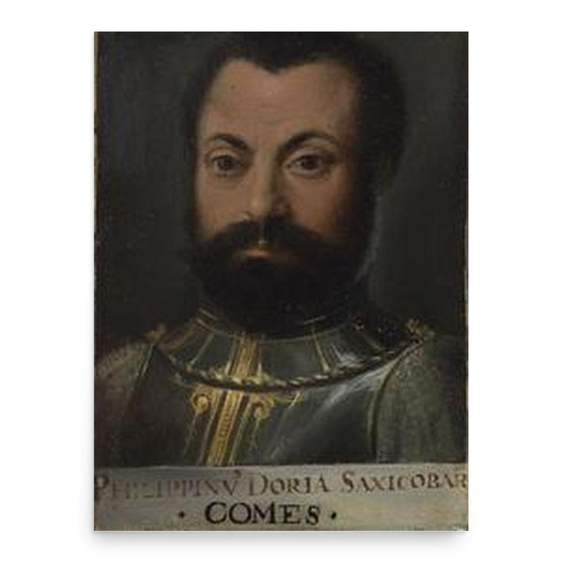 Filippino Doria poster print, in size 18x24 inches.