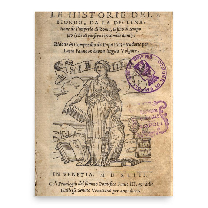 Flavio Biondo poster print, in size 18x24 inches.