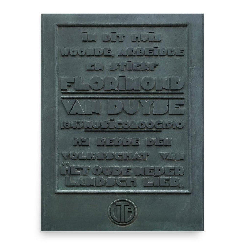 Florimond Van Duyse poster print, in size 18x24 inches.