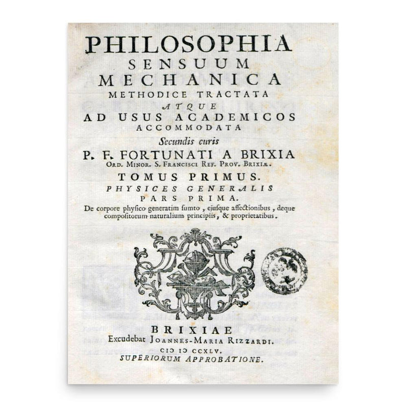 Fortunato of Brescia poster print, in size 18x24 inches.